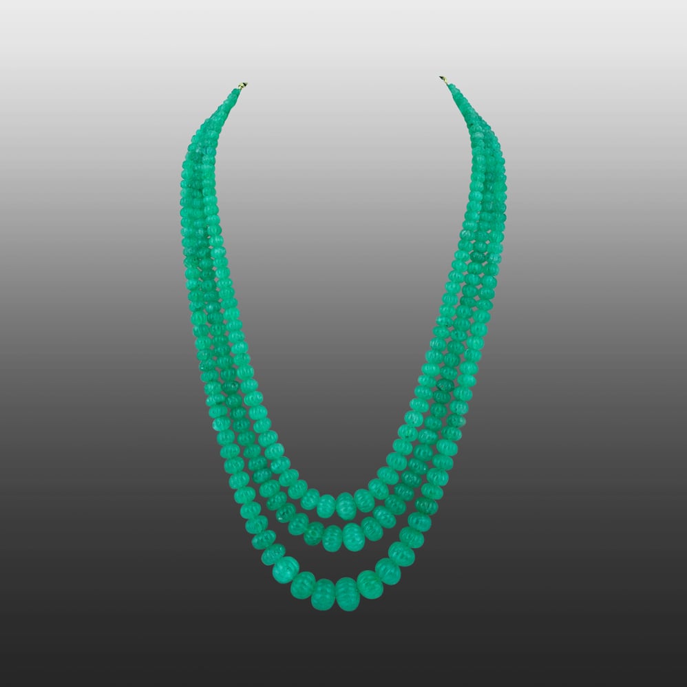 Multi-Layer Emerald Bead Necklace